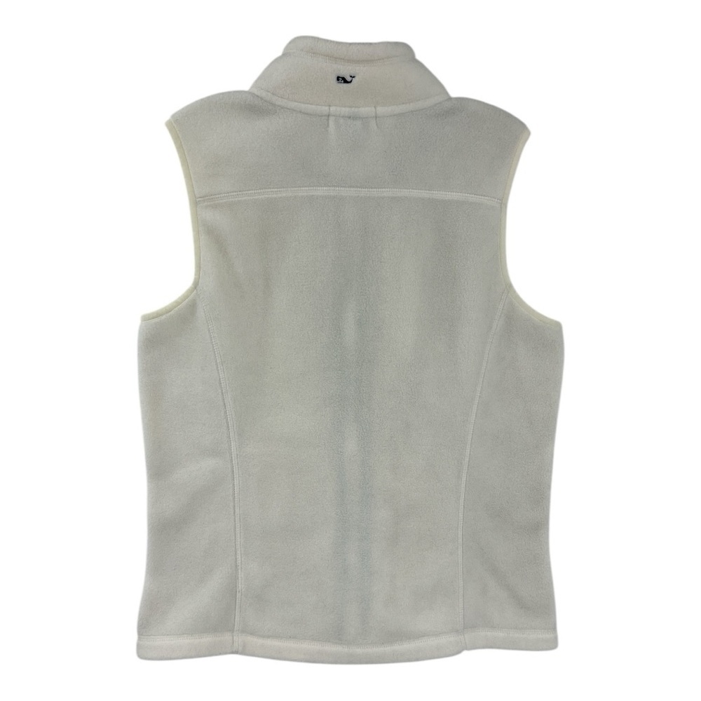 Vineyard Vines Harbor Fleece Vest Full Zip with Zip Pockets White SZ S - Picture 2 of 8